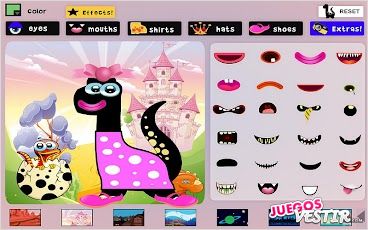Captura de pantalla del juego Dress the Dinosaur 2